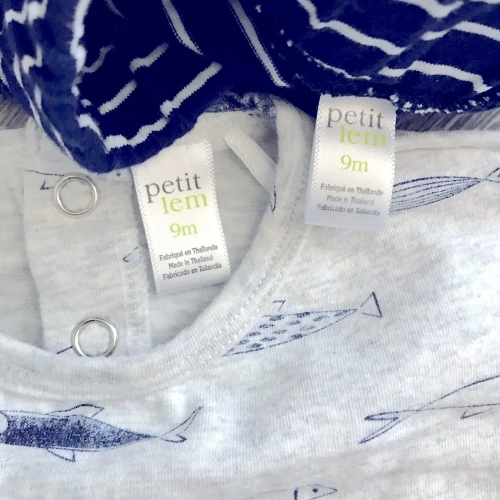 NWOT Petitlem 3 months baby boy pant and top set navy blue and white